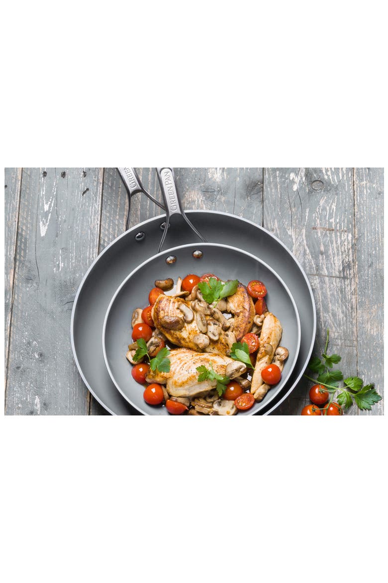 Paris 10-Inch & 12-Inch Anodized Aluminum Ceramic Nonstick Frying Pan Set, Alternate, color, GREY
