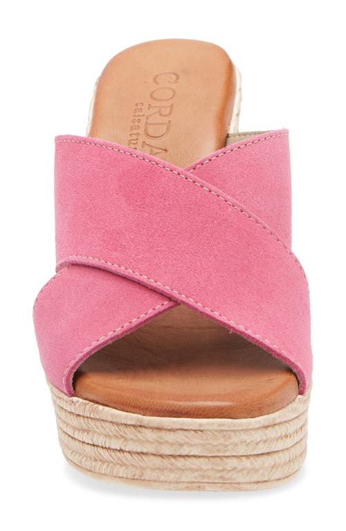 Cordani Braylin Espadrille Wedge Sandal In Fuchsia Suede
