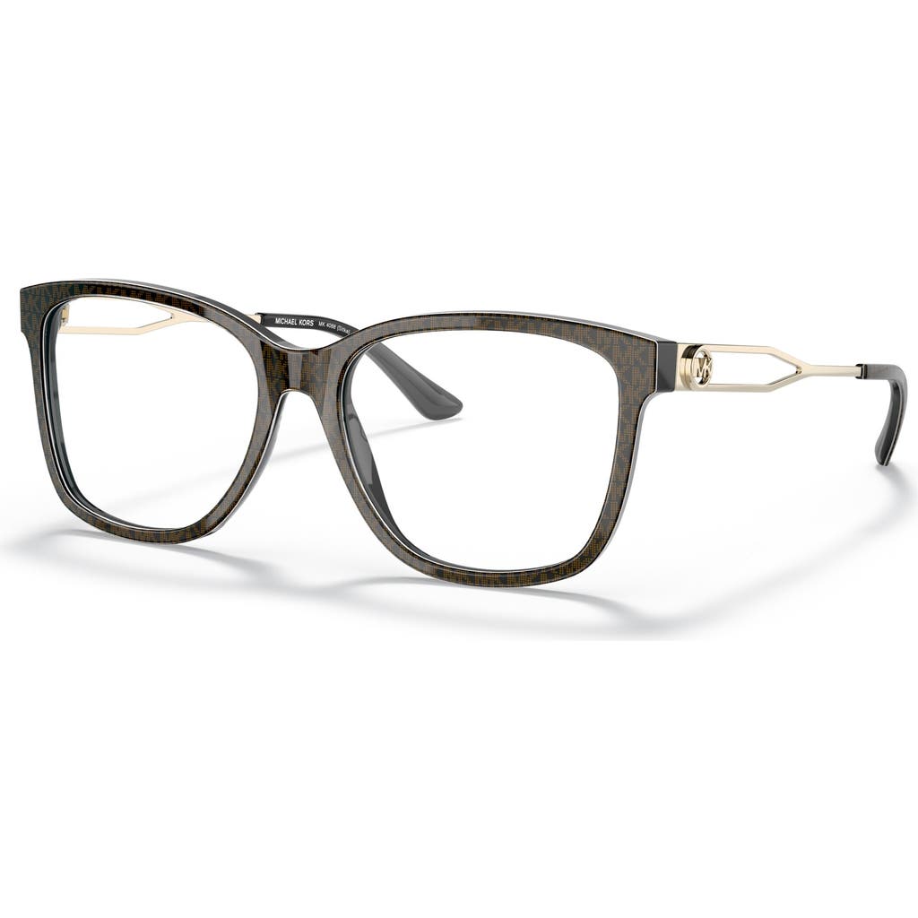 Michael Kors 53mm Square Optical Glasses In Brown