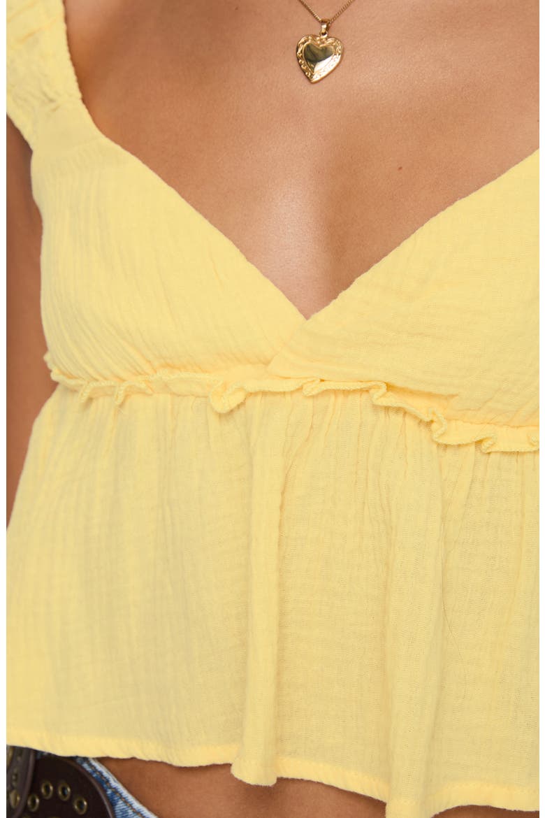 Contardo Cap Sleeve Babydoll Top, Alternate, color, YELLOW