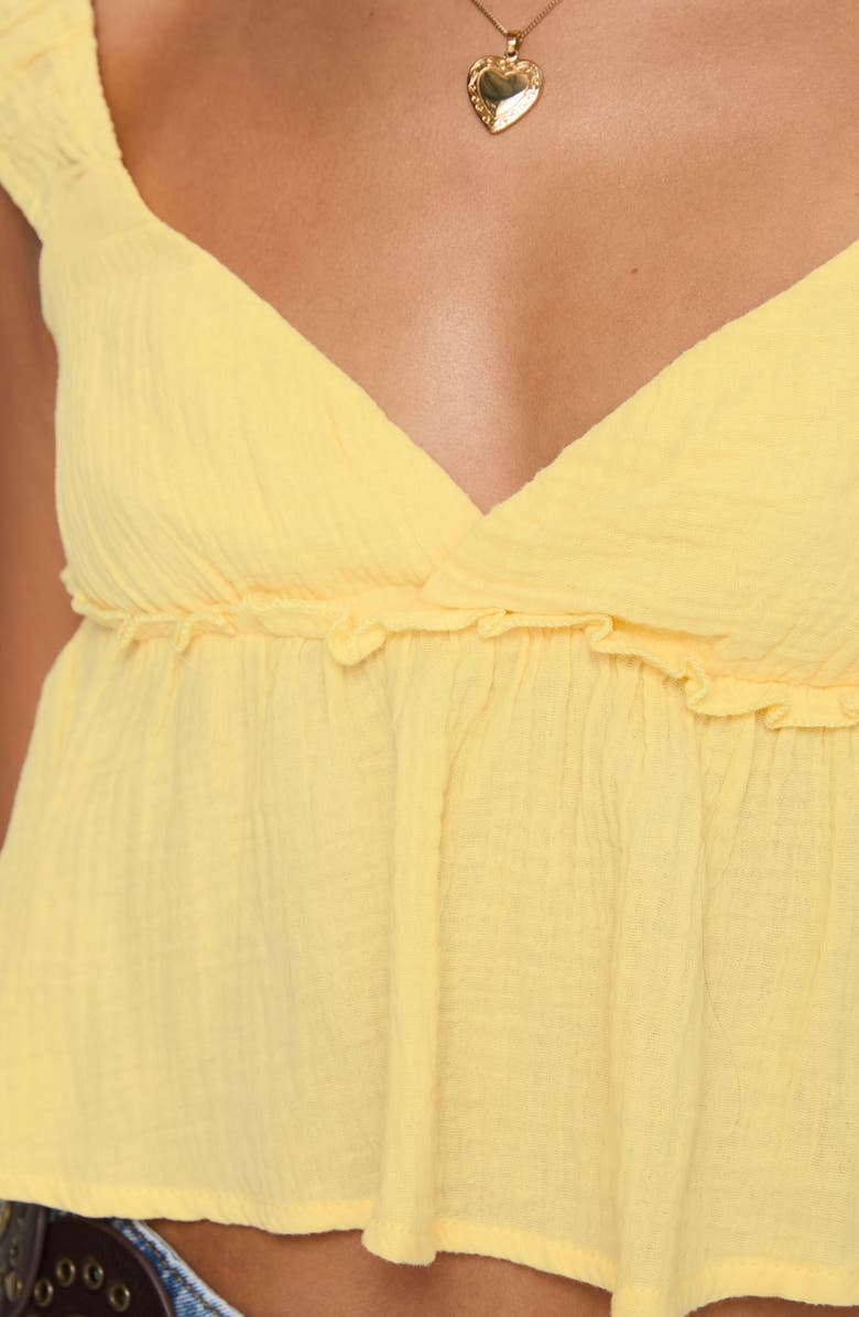 Princess Polly Contardo Cap Sleeve Babydoll Top, Alternate, color, Yellow