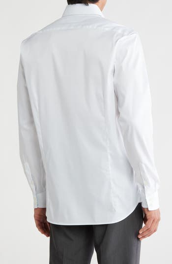 Slim Fit Solid Stretch Cotton Dress Shirt