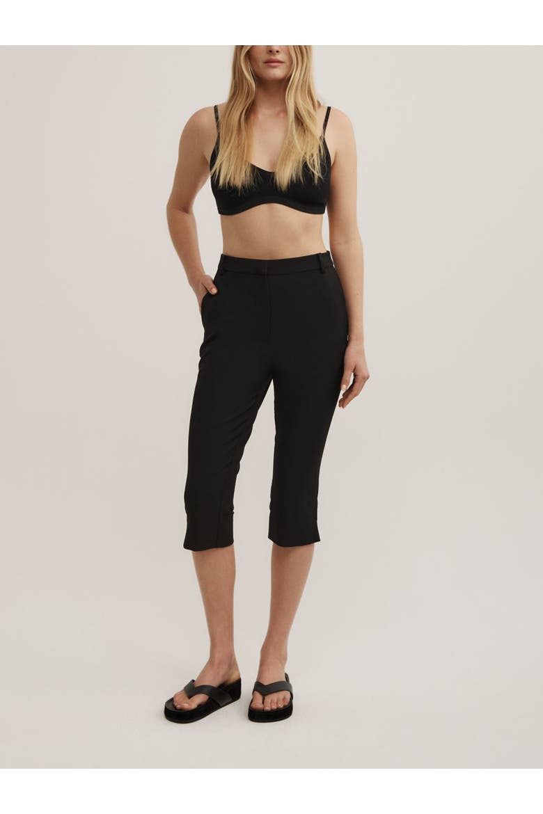 Slim Leg Capri Trousers, Alternate, color, Black