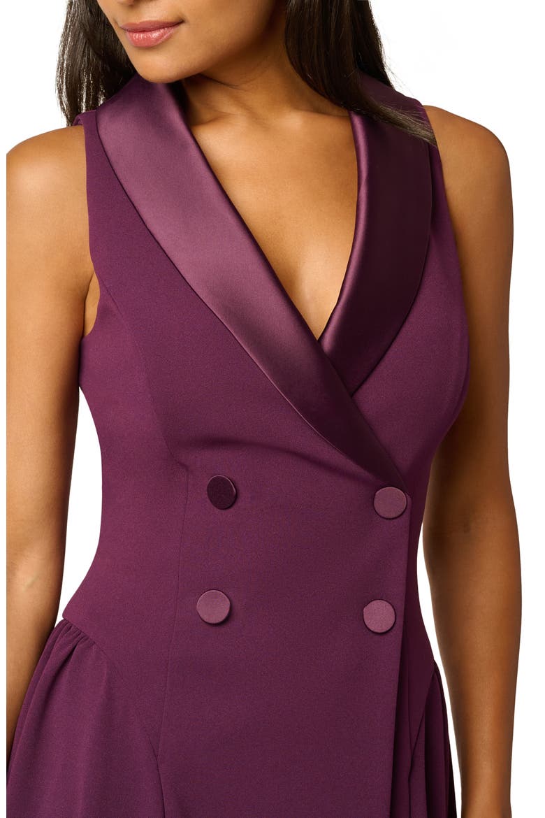 Tuxedo Fit & Flare Dress, Alternate, color, PINOT NOIR