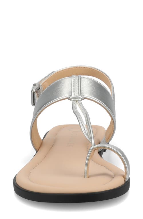 Journee Collection Gerra Toe Loop Sandal In Silver