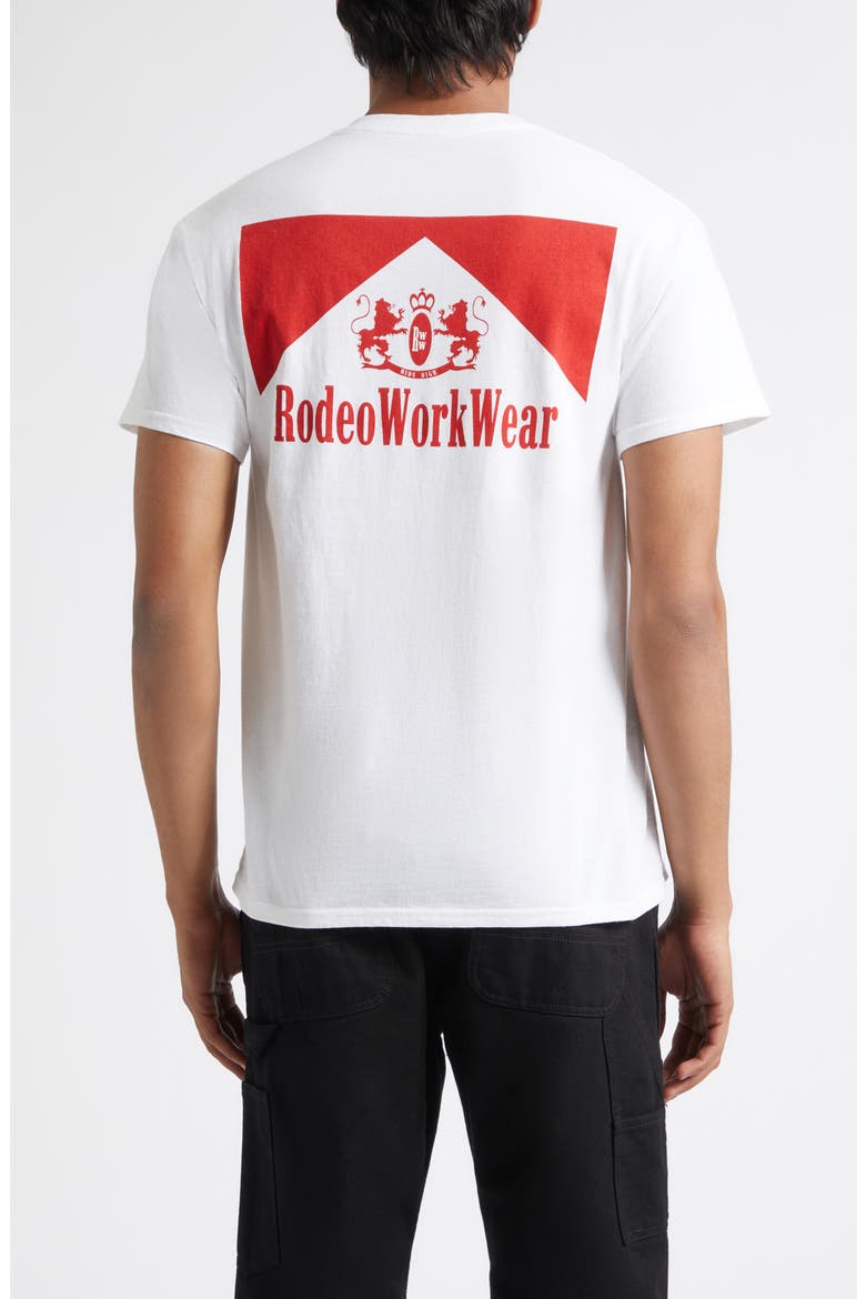 Rodeo Flag Logo T-Shirt, Alternate, color, WHITE/ RED