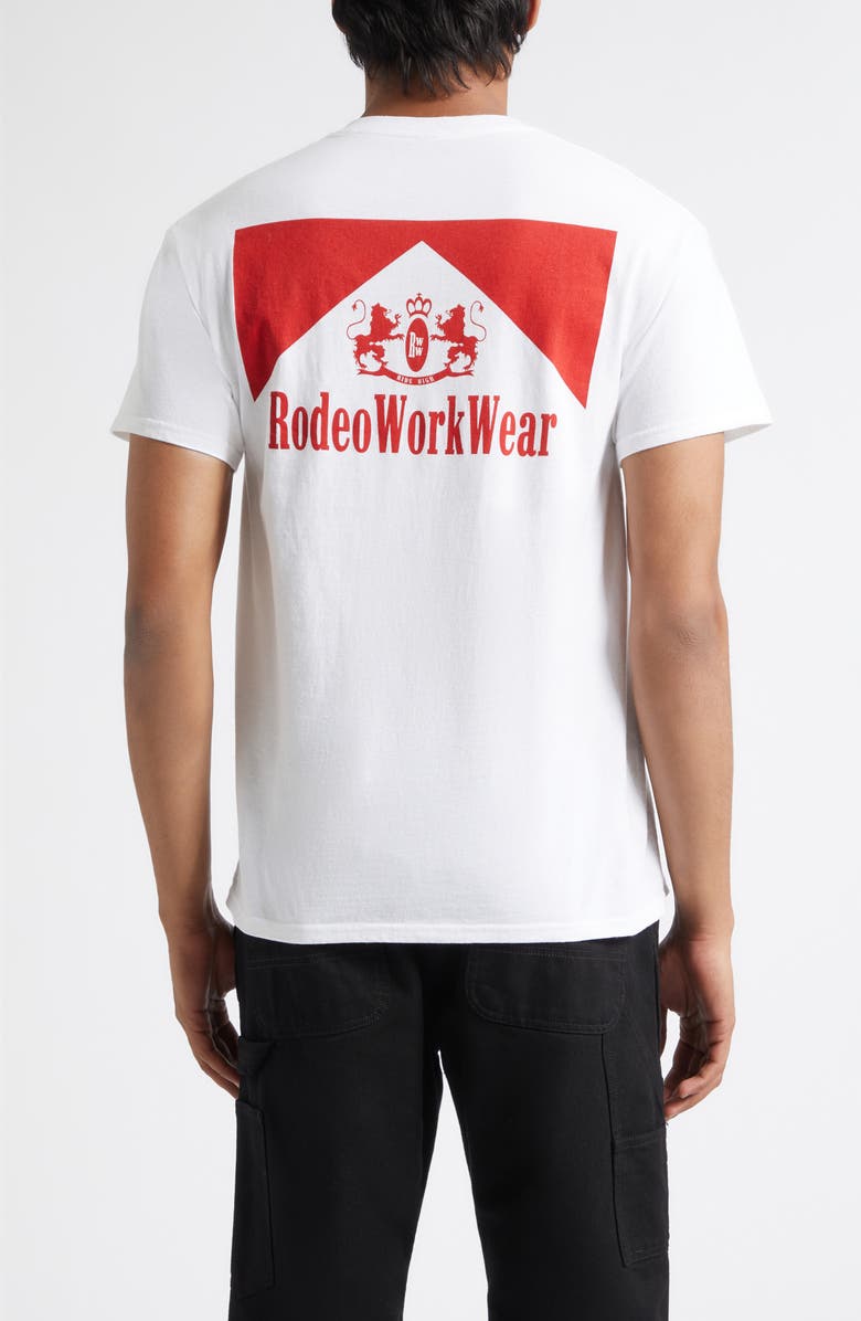 Rodeo Work Wear Rodeo Flag Logo T-Shirt, Alternate, color, White/ Red