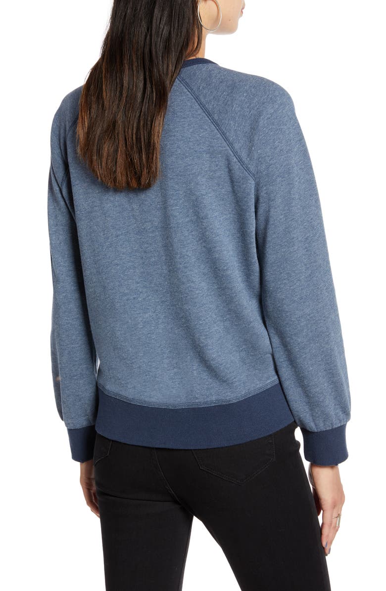 Treasure & Bond Distressed Crewneck Sweatshirt, Alternate, color,