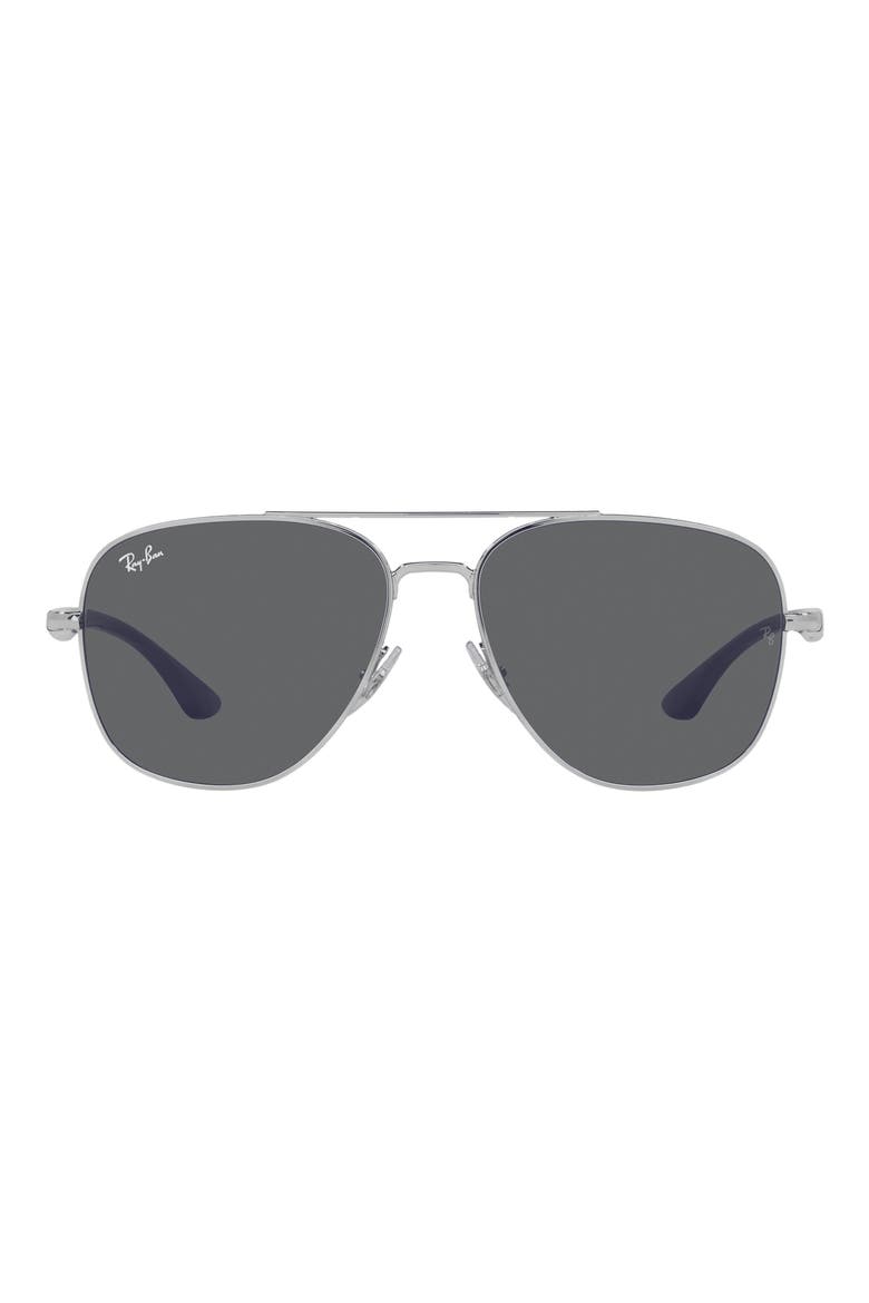 59mm Square Sunglasses, Main, color, SILVER