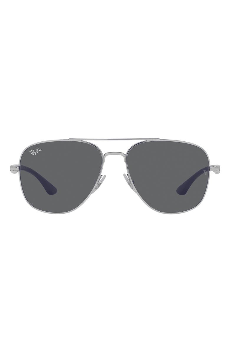 Ray-Ban 59mm Square Sunglasses, Main, color, Silver