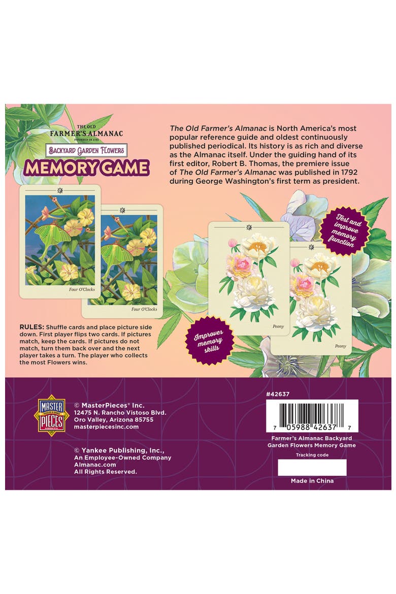 Backyard Garden Flowers Memory Game, Alternate, color, Multicolor