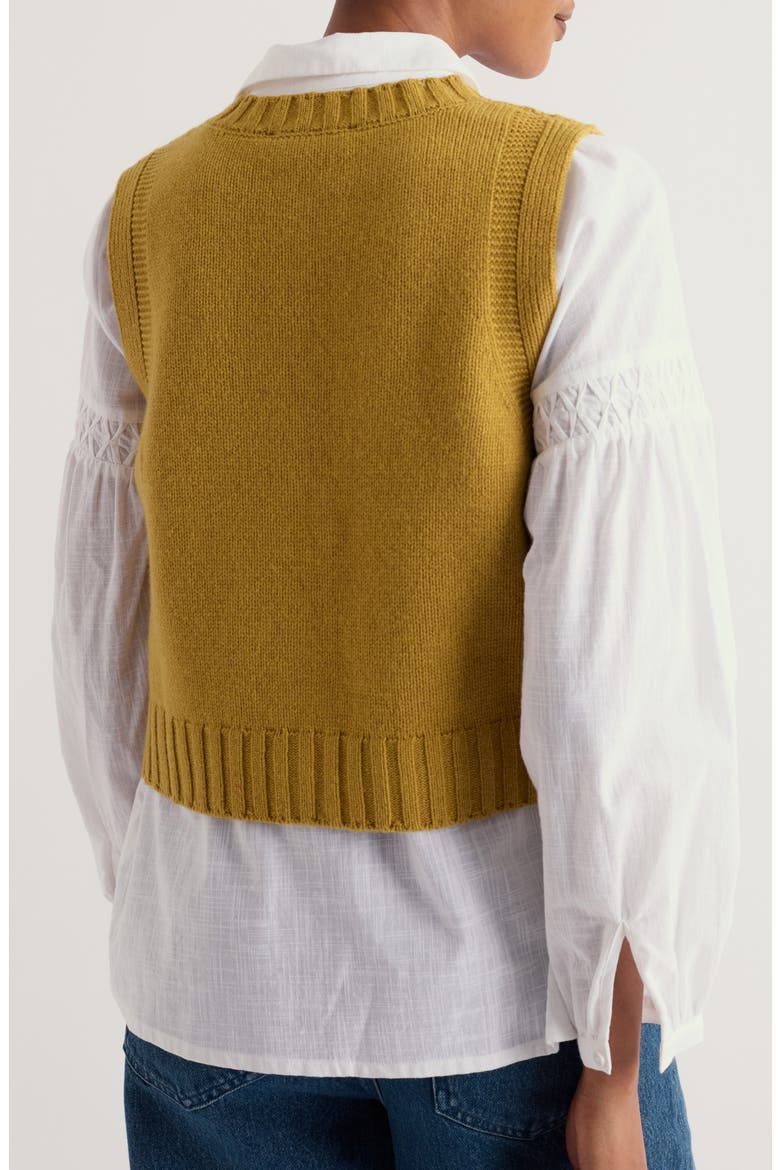 Derwenn Merino Wool Blend Sweater Vest, Alternate, color, GOLDEN PEAR