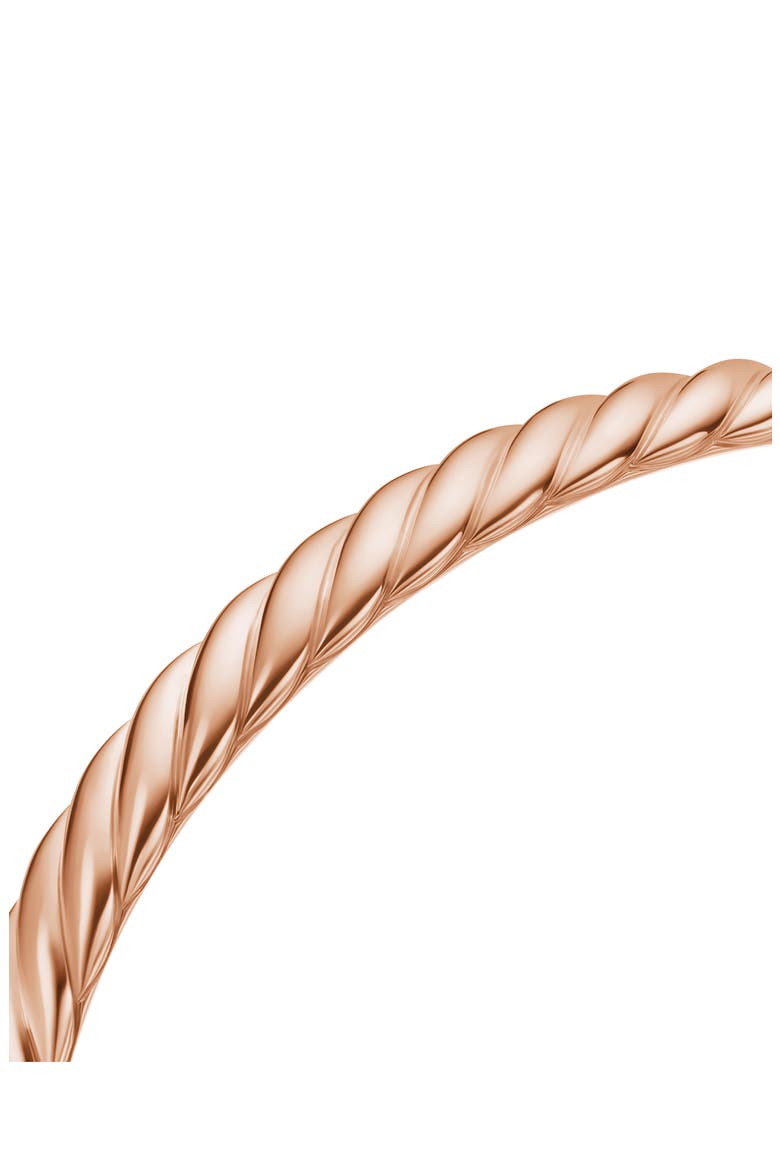 Sculpted Cable Bangle Bracelet in 18K Yellow Gold, 6.2mm, Alternate, color, 18K ROSE GOLD