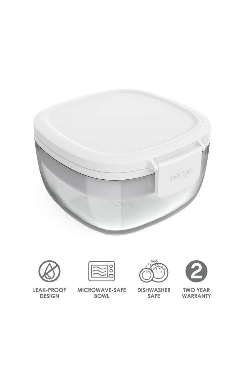 BENTGO Glass Leak Proof White Salad Container, Alternate, color, 