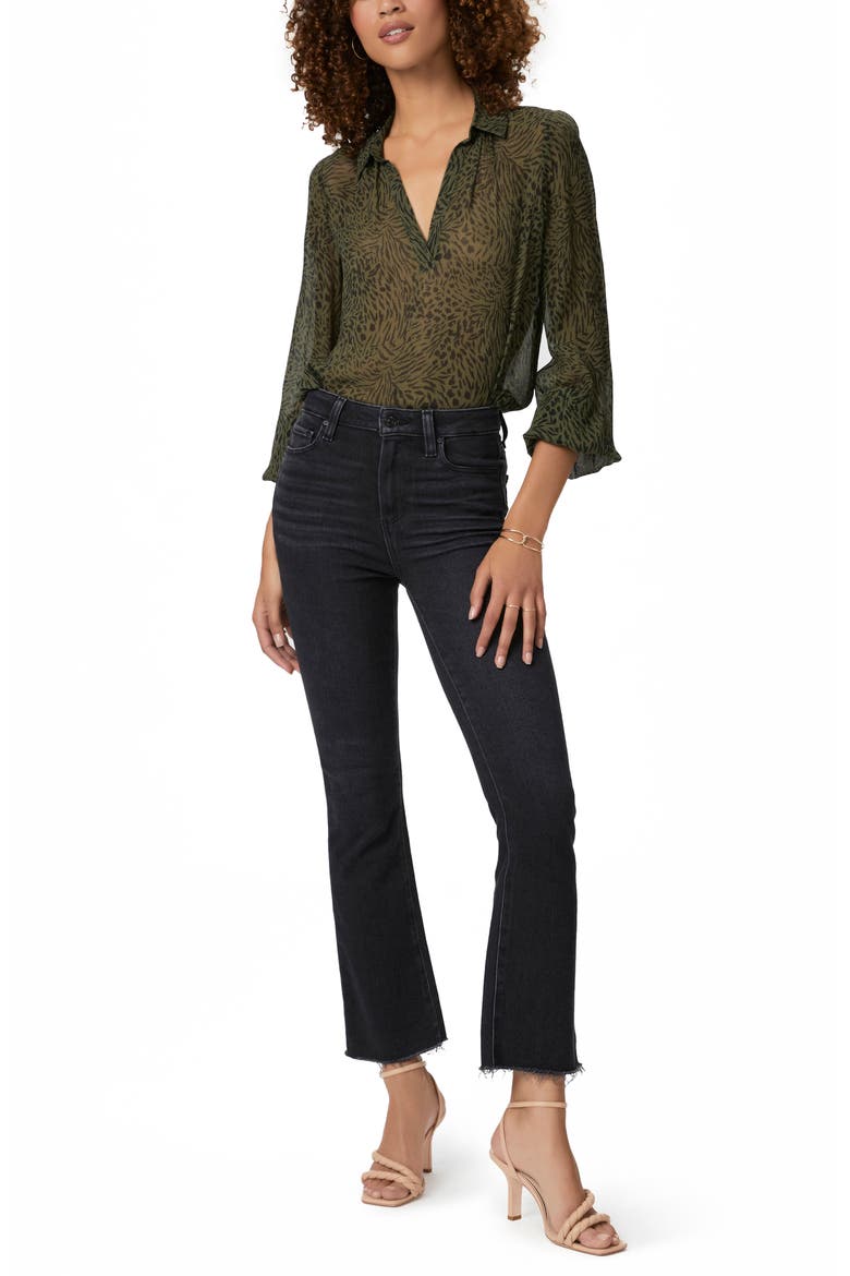 Claudine Raw Hem Flare Ankle Jeans, Alternate, color, BLACKLOTUS