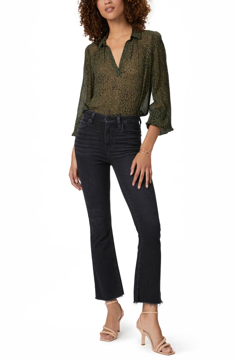 PAIGE Claudine Raw Hem Flare Jeans, Alternate, color, 