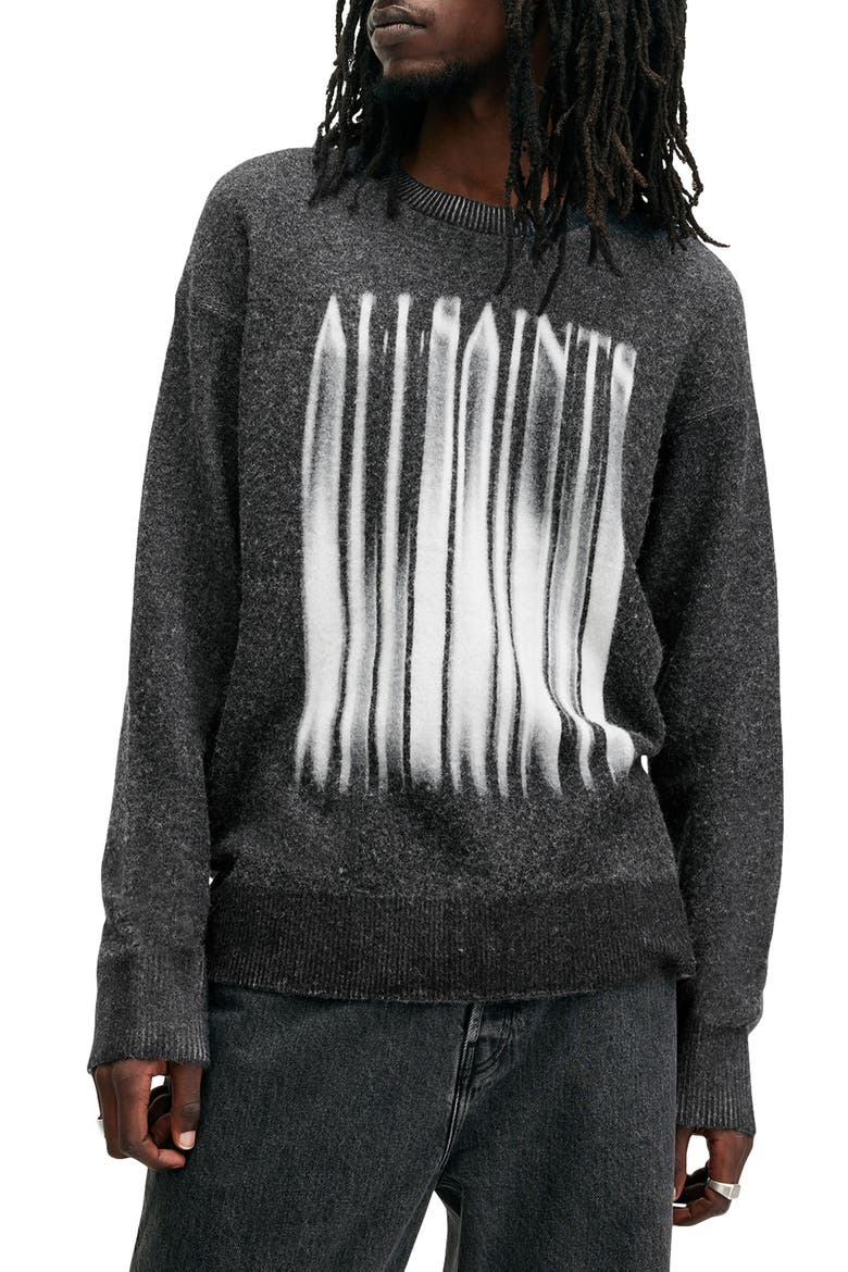 Fayde Logo Alpaca & Wool Blend Sweater, Main, color, WASHED BLACK
