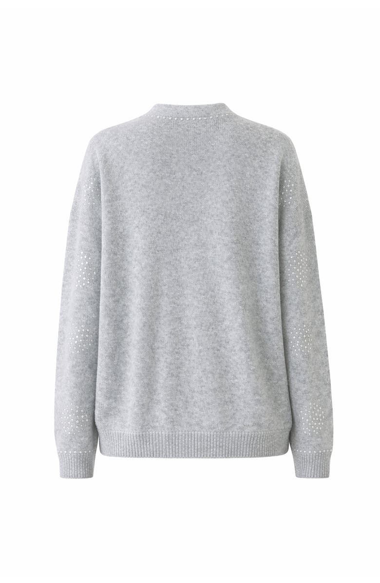 Exquise Asher Sequin Printed Cashmere Blend Cardigan, Alternate, color, Grey