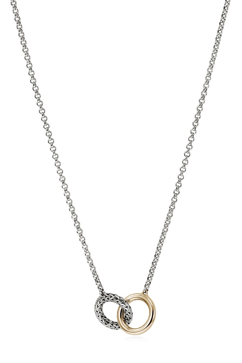 JH Essential Linked Necklace, 2mm, Main, color, SILVER/GOLD