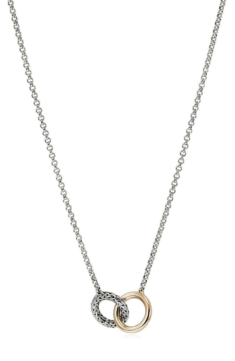John Hardy Essential Linked Necklace, Main, color, Silver/Gold