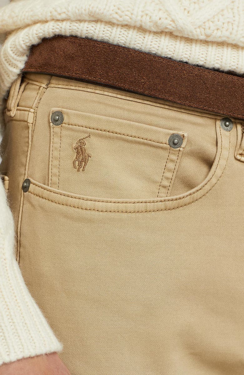 Polo Ralph Lauren Men's Sullivan Slim Fit Stretch Five Pocket Pants, Alternate, color, Khaki Hill