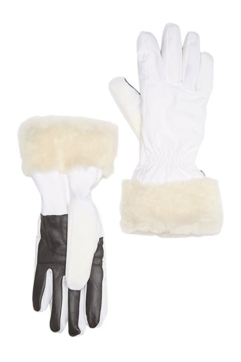 UGG Genuine Dyed Shearling Trim Tech Gloves