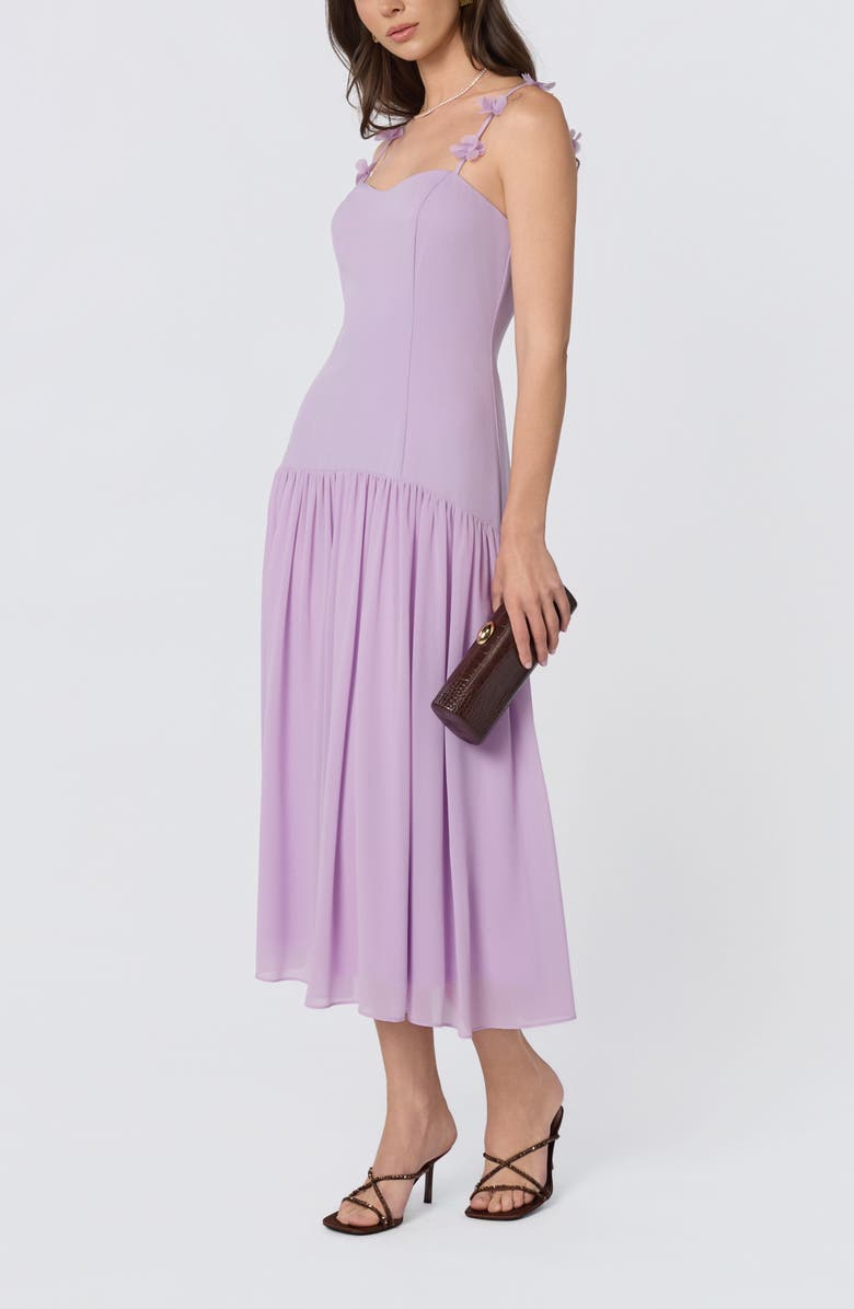 ASTR the Label Amia Floral Mixed Media Party Dress, Alternate, color, Lavender