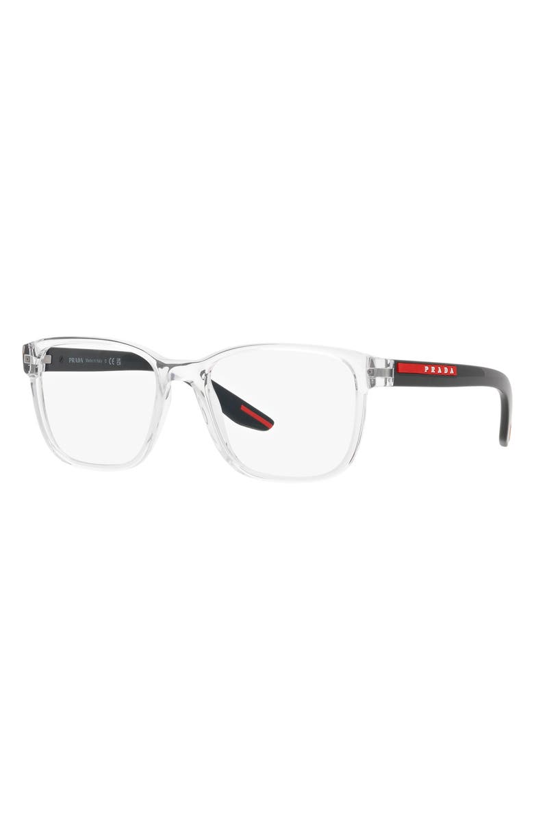 Prada Linea Rossa 57mm Pillow Optical Glasses, Alternate, color, Crystal
