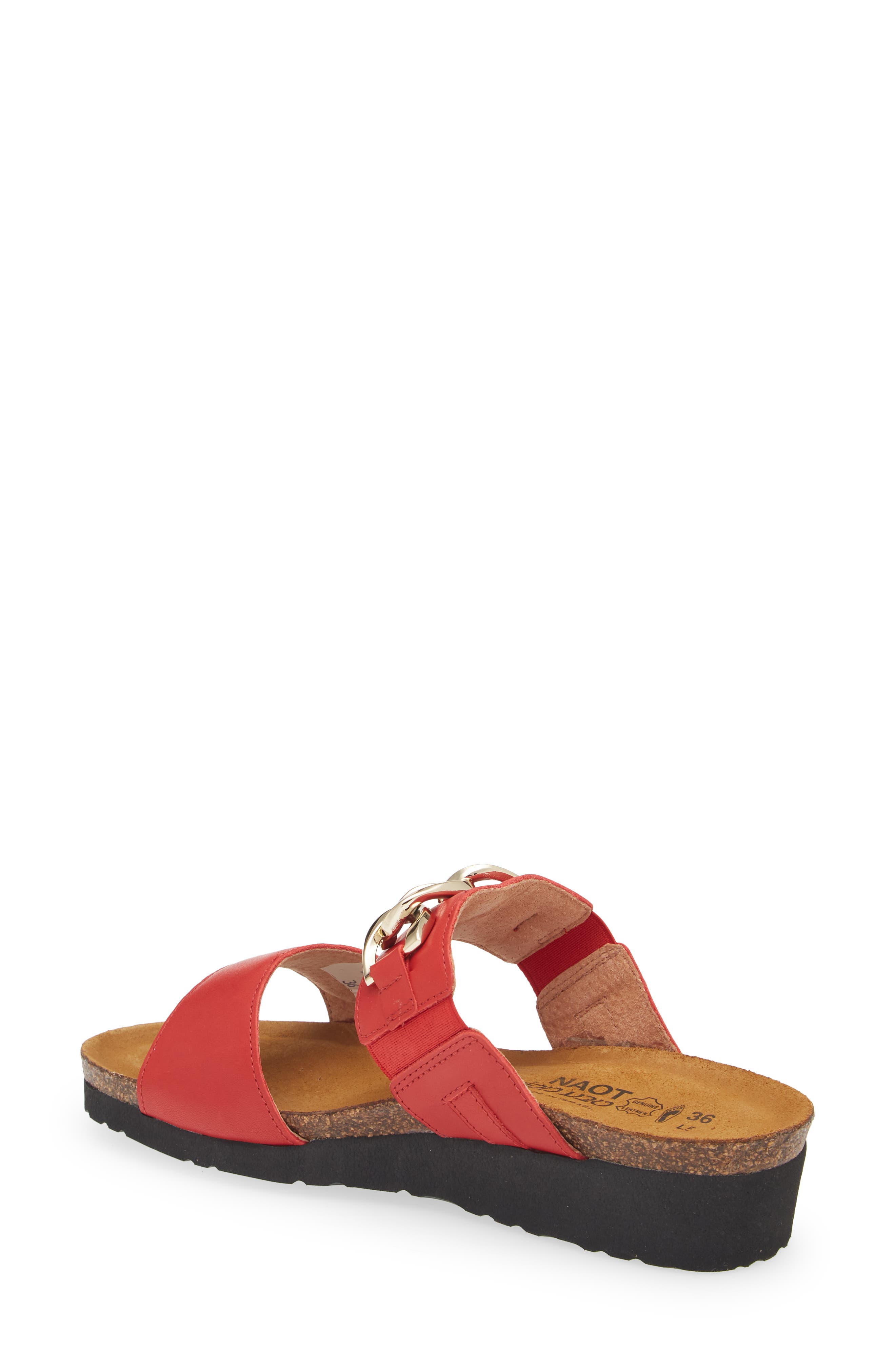 Victoria Wedge Slide Sandal, Alternate, color, KISS RED LEATHER