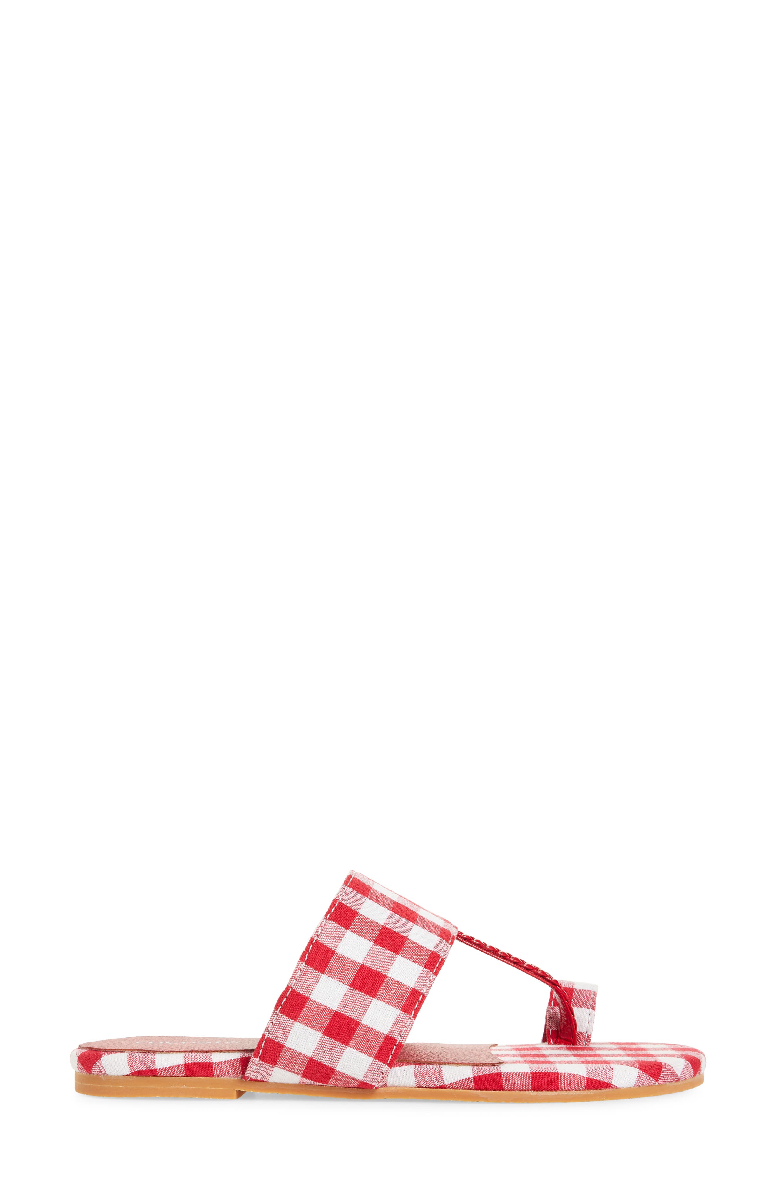 FUCHSIA Gingham Toe Sandal, Alternate, color, Red White