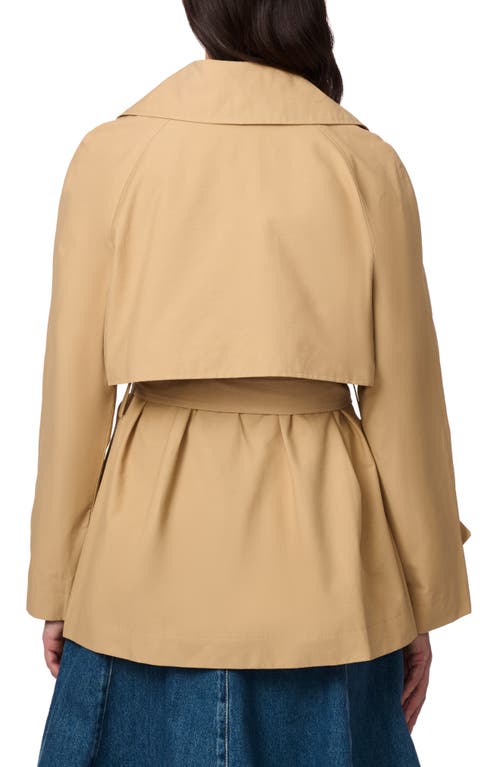 Bernardo Short Belted Trench Coat In Tan