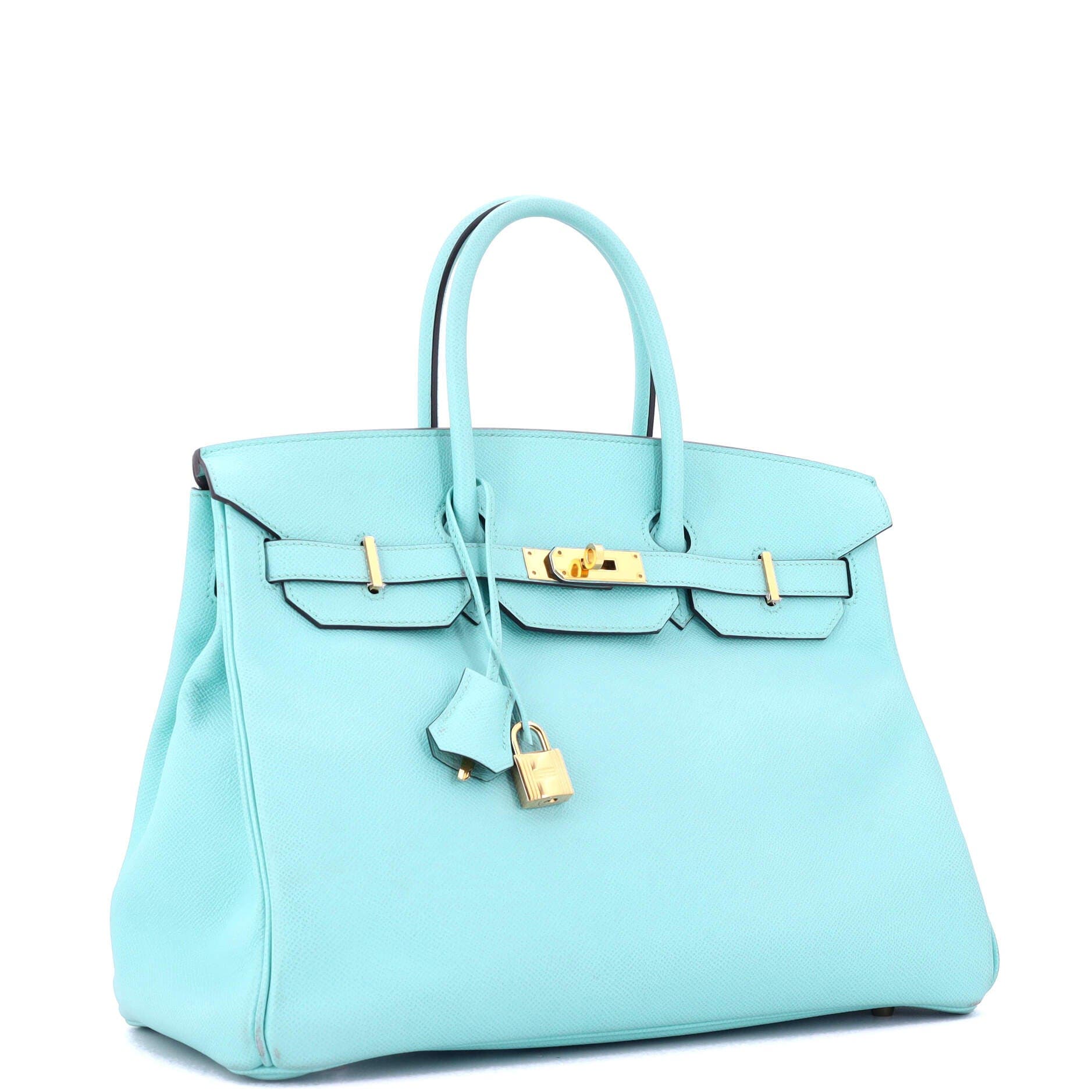 Pre-Owned Hermes Birkin Handbag Blue Epsom with Gold Hardware 35, Alternate, color, 