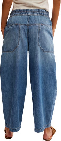 Easy Peasy Wide Leg Denim Drawstring Pants