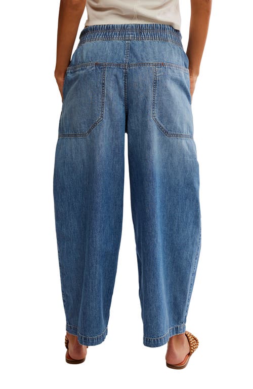 Free People Easy Peasy Wide Leg Denim Drawstring Pants In No Problem