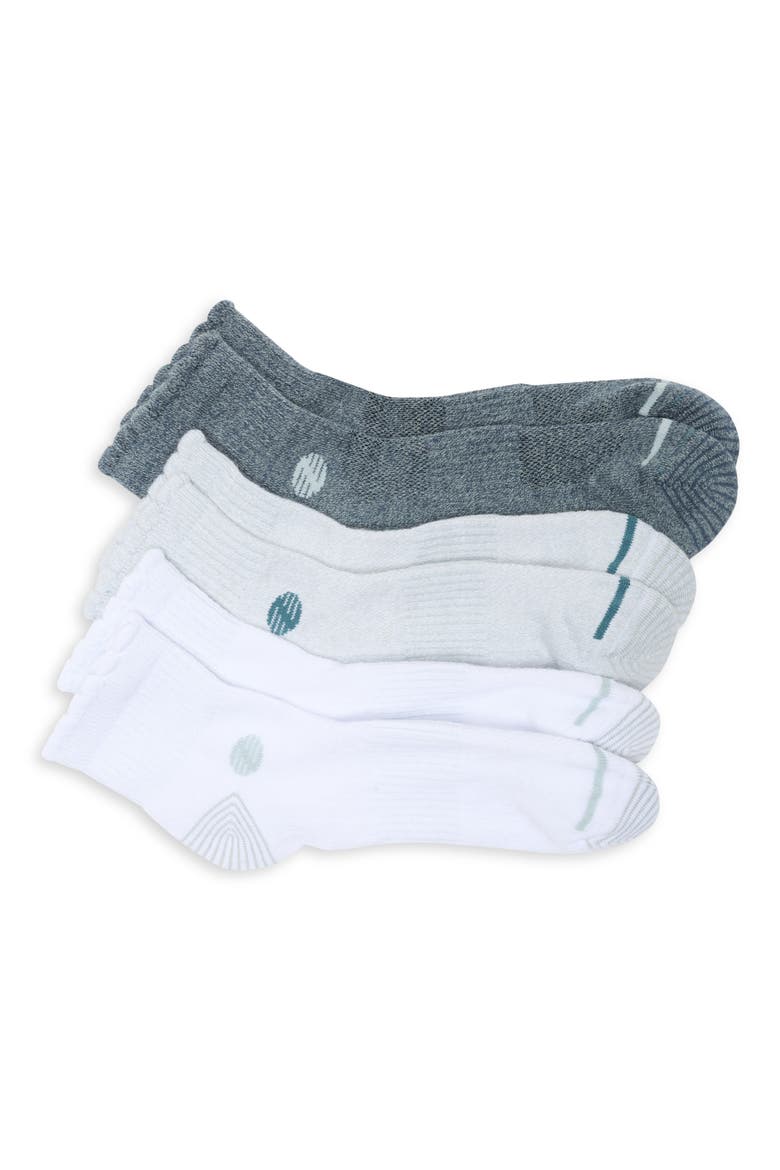 3-Pack Lettuce Edge Quarter Crew Socks, Main, color, TRANQUIL BLUE MULTI