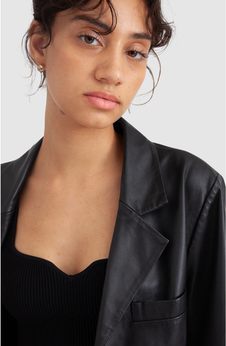 HYER GOODS Deadstock Leather Relaxed Fit Blazer, Alternate, color, 