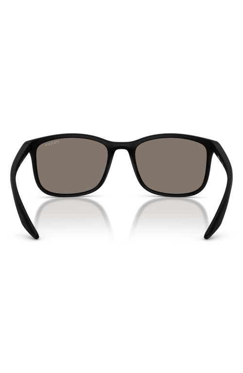 Prada Linea Rossa Black Rubber Nylon Sunglasses In Black