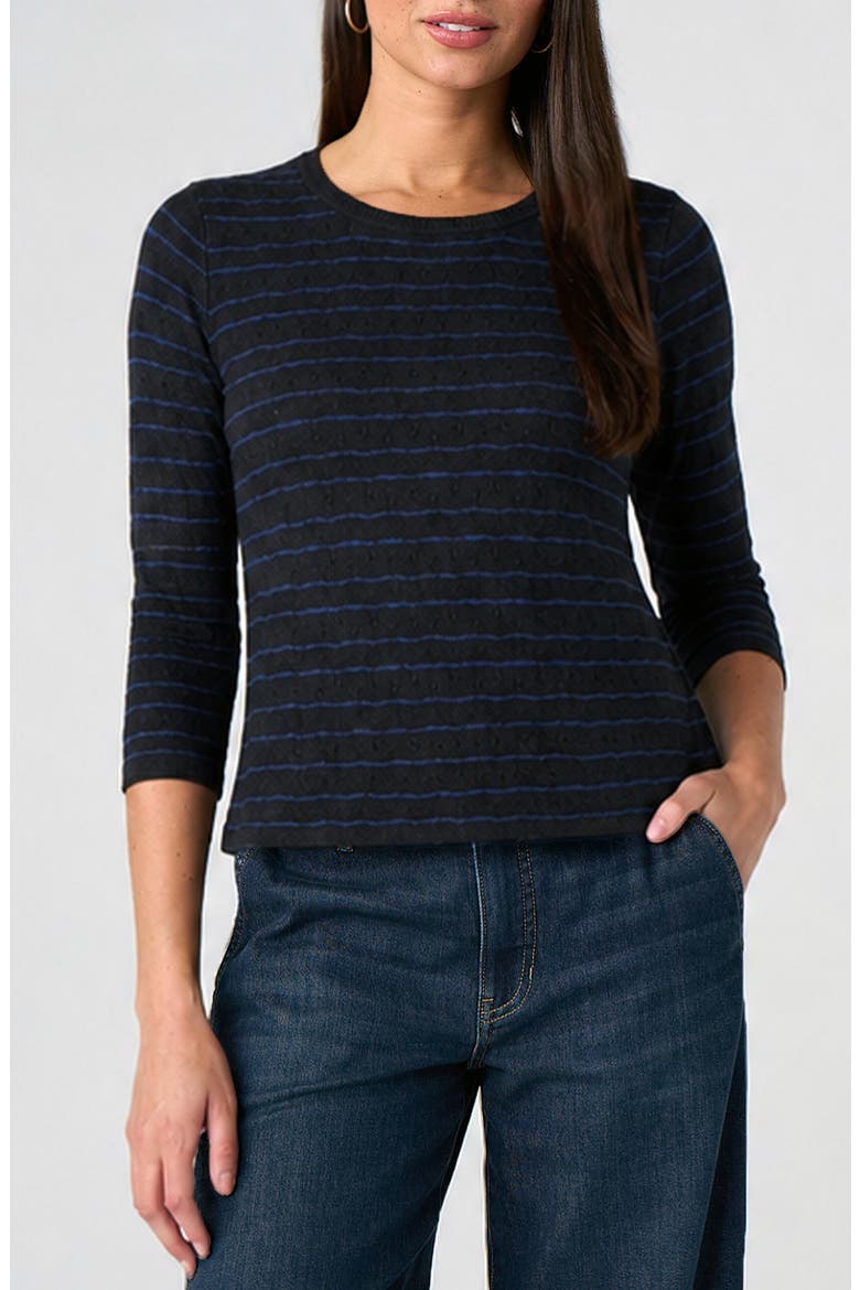 Rib Trim Top, Main, color, BLK/ COBLT STRPE