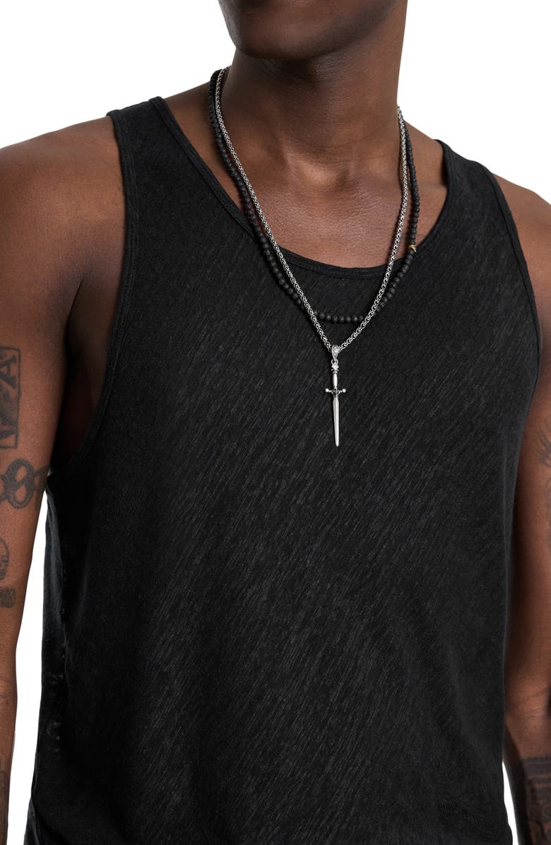 John Varvatos Broome Slim Fit Linen Tank, Alternate, color, 