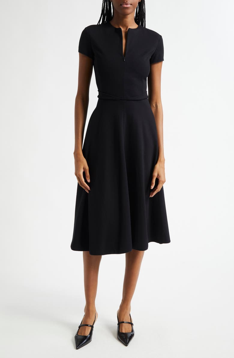 Emporio Armani Pumto Milano Jersey Fit & Flare Cocktail Dress, Main, color, Black