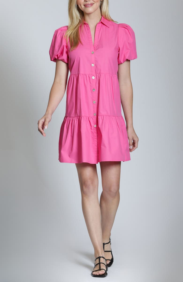 APNY Puff Sleeve Minidress, Main, color, Pink