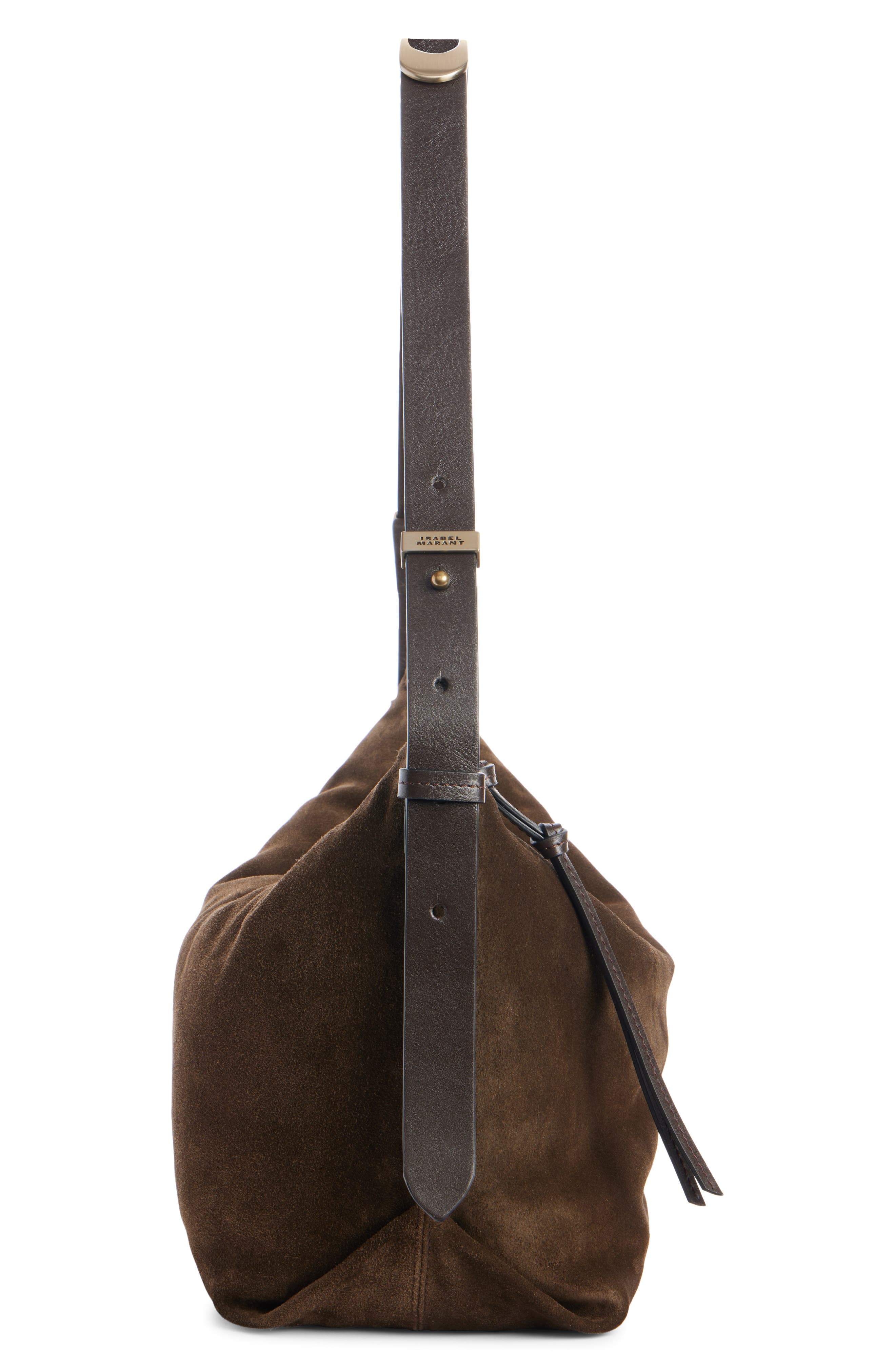 Isabel Marant Leyden Suede Hobo Bag, Alternate, color, 