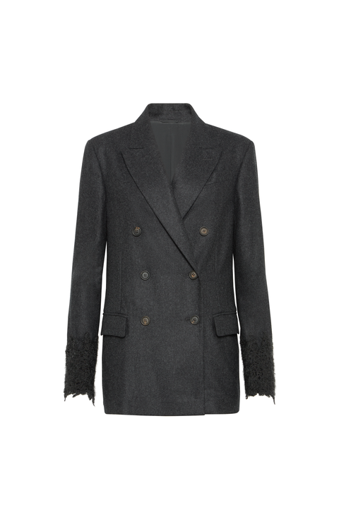 Blazer with wispy lace cuffs