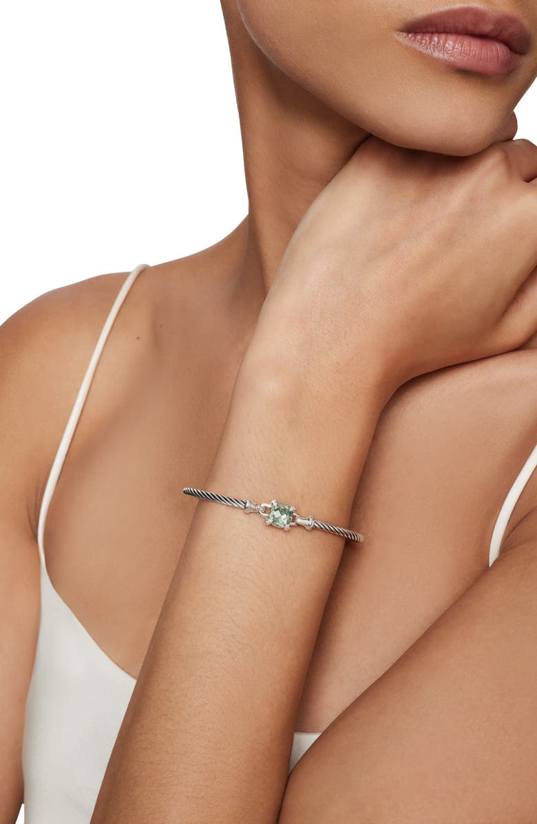 David Yurman Chatelaine<sup>®</sup> Bracelet in Sterling Silver with Semiprecious Stones and Diamonds, 3mm, Alternate, color, Prasiolite