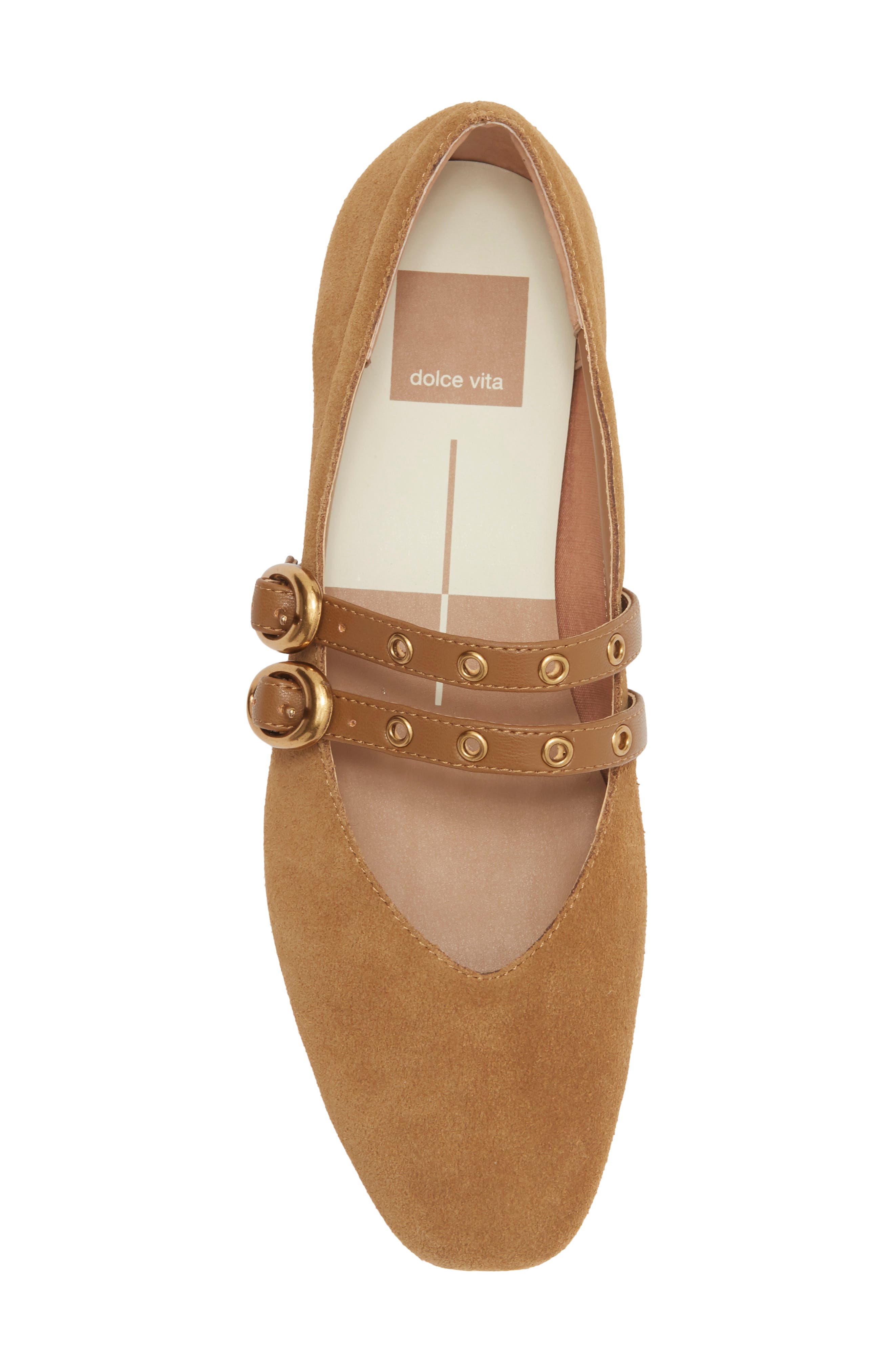 Alenia Grommet Mary Jane Flat, Alternate, color, COGNAC