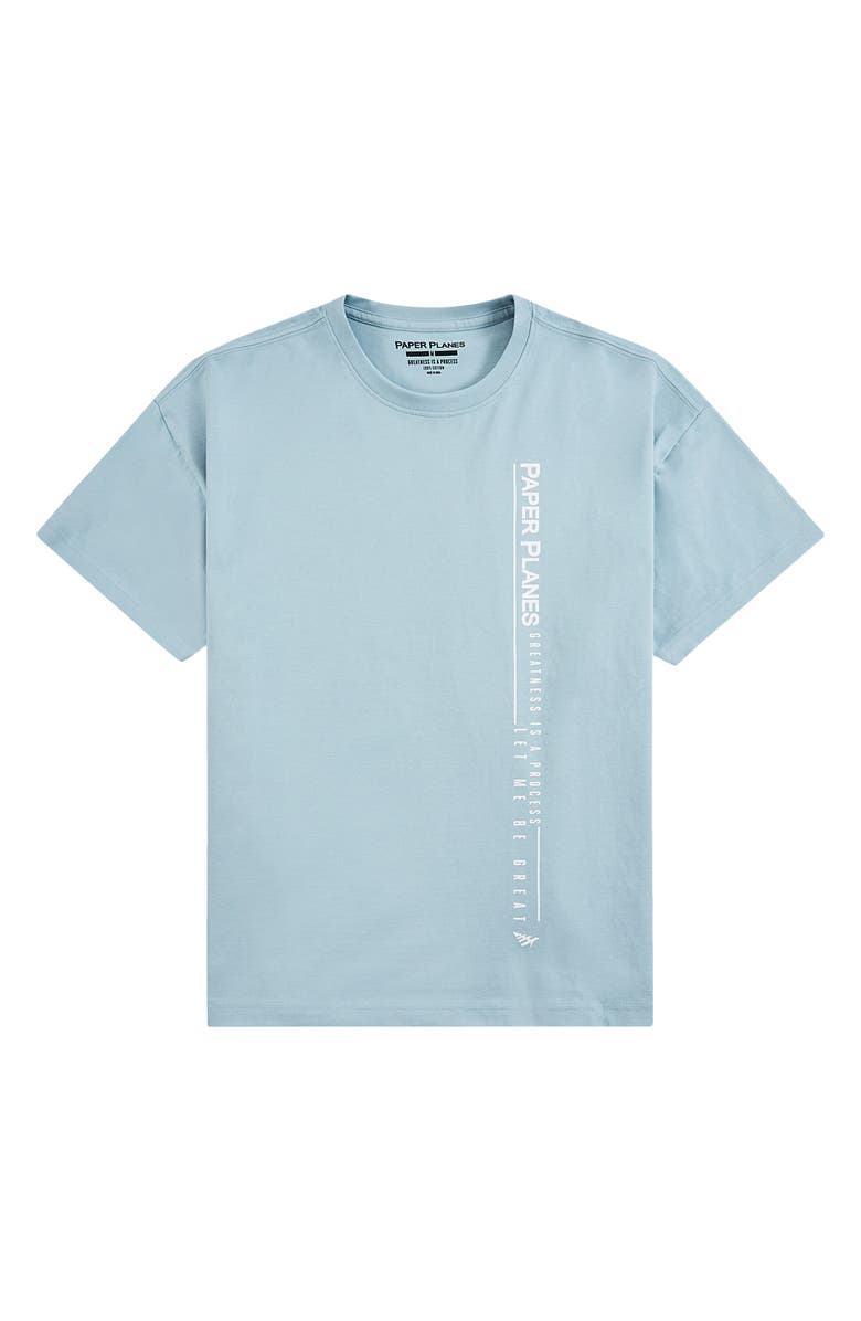 PAPER PLANES Let Me Be Great Graphic T-Shirt, Main, color, Light Blue