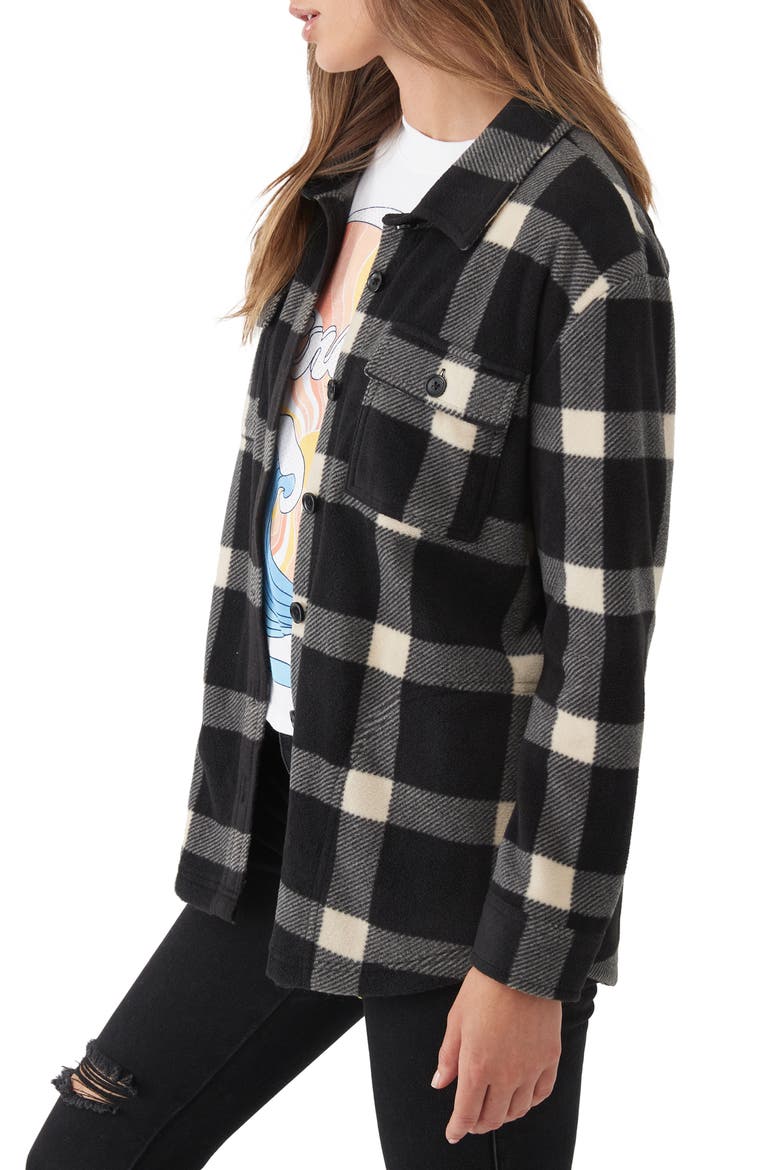 Collins Fleece Shirt Jacket, Alternate, color, BLACK