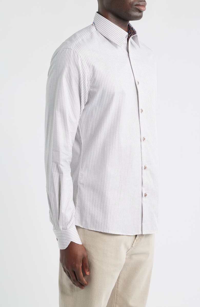 Siragusa Sinai Collection Luxe Cotton Dress Shirt, Alternate, color, Beige