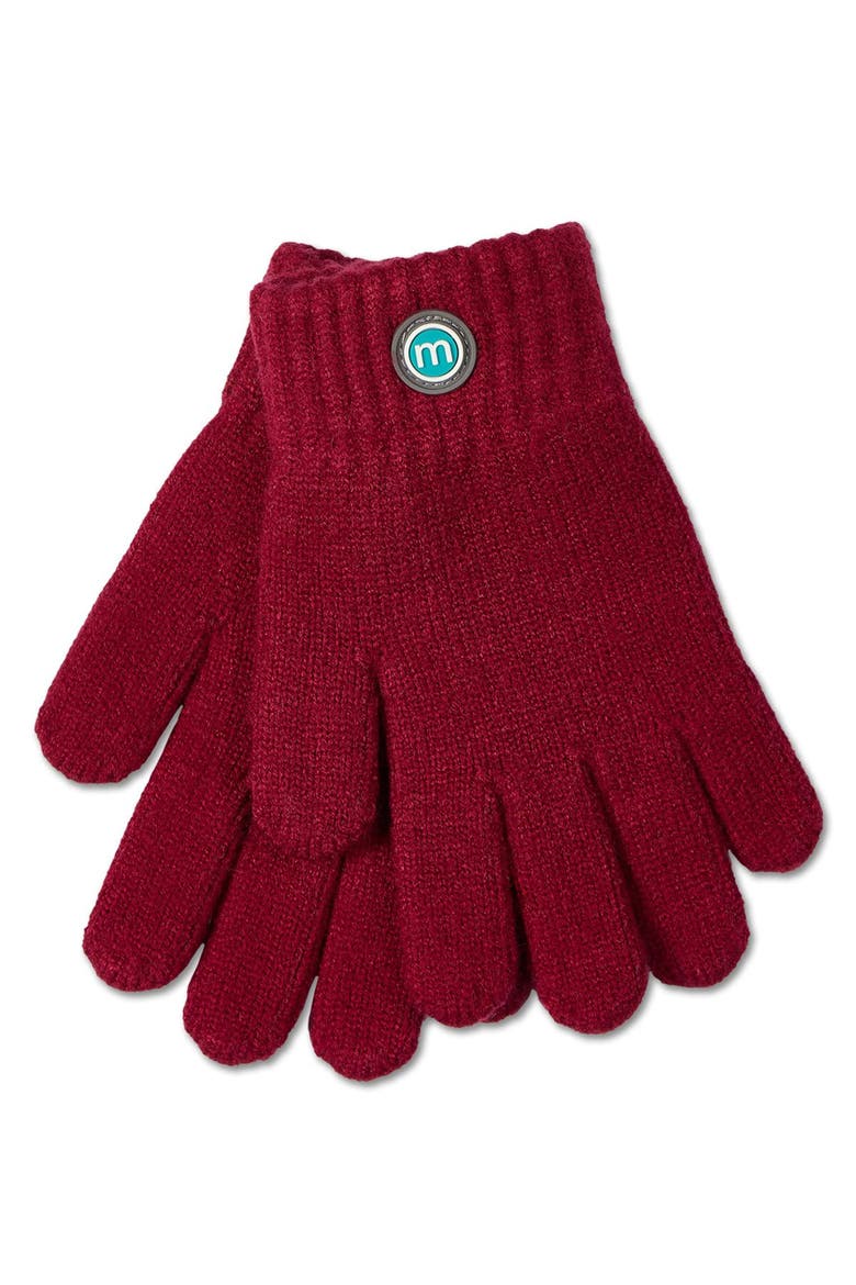 Kids' Knit in Bow Gloves, Main, color, Burgundy