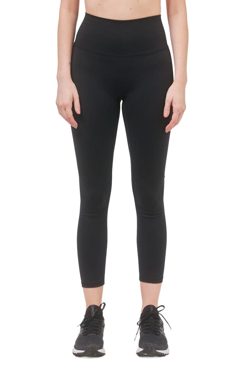 Rebody Active Hybrid Legging High Waist Crop Leggings 23", Alternate, color, Metropolis Black